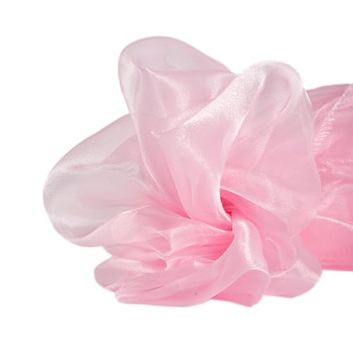 1m x 150cm Organza Stoffe zum Nähen Meterware Organzastoff Dekostoff Bekleidungsstoffe für DIY Kunsthandwerk Basteln Vorhänge Tischdecken Hochzeit Party Kleidungsdekoration,Rosa von Wambere