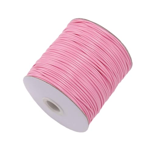 1mm x 10m Wachsschnur Wachslinie Wachskordel Waxedcord Baumwollschnur Gewachst Lederseil Lederschnur Basteln Schmuckkordel für DIY Handwerk Armband Halskette Schmuckherstellung,Rosa von Wambere