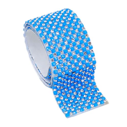 2 Rollen 40cm Selbstklebende Strass Band,12 Reihen Strass,Glitzersteine,Strasssteine Selbstklebend,Strasssteine Aufkleber Strassband,Strassstreifen,für Auto,Telefon,Hochzeit,Dekoration,Himmelblau von Wambere