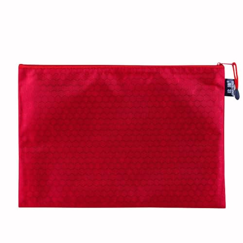 2 Stück Dokumententasche Wasserdichte Dokumentenmappe mit Reißverschluss Zipper File Taschen Für Datei Papier Dokumente Kosmetika Hausaufgaben Reiseutensilien,Rot,A6(23×12cm) von Wambere