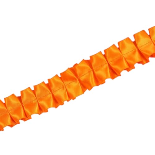 2 Yards Rüschenspitzeband Breite 2,5 cm Rüschenband Plissiertes Spitzenband Gerüschtes Spitzenbordüre Spitzenborte Dekoband Zierband für DIY Nähen Handwerk Kleidungsdekoration,Orange von Wambere