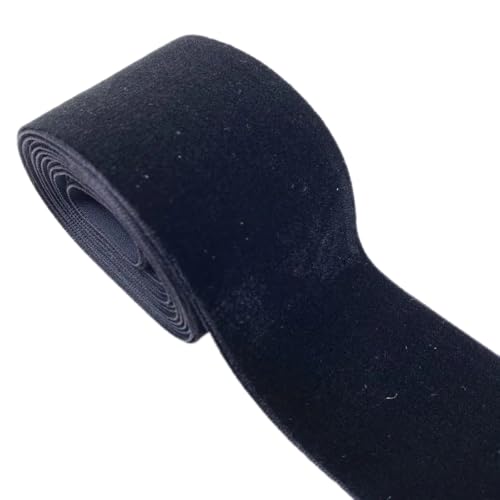 2 Yards x 5cm Einseitiges Samtband Schleifenband Bogenband Schmuckband Geschenkband Dekoband Zierband für DIY Handwerk Hochzeit Geburtstag Party Weihnachten Geschenkverpackung,Schwarz von Wambere