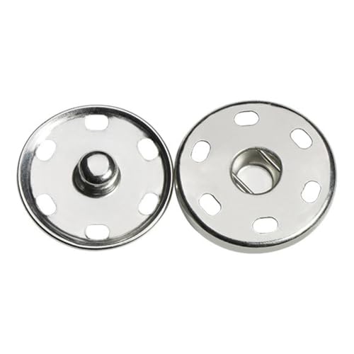 20 Sätze Druckknopf Set 25mm Metall Druckknöpfe Druckknopf zum Annähen Kleidung Snap Button Aufnähbare Druckknöpfe Snap Fasteners für DIY Handtasche Handwerk Kleidungsdekoration,Silber von Wambere