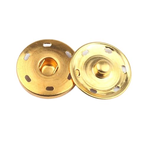 20 Sätze Druckknopf Set Metall Druckknöpfe Druckknöpfe zum Nähen Kleidung Snap Button Aufnähbare Druckknöpfe Snap Fasteners für DIY Handwerk Jacke Geldbeutel Brieftasche Handtasche,Gold,23MM von Wambere