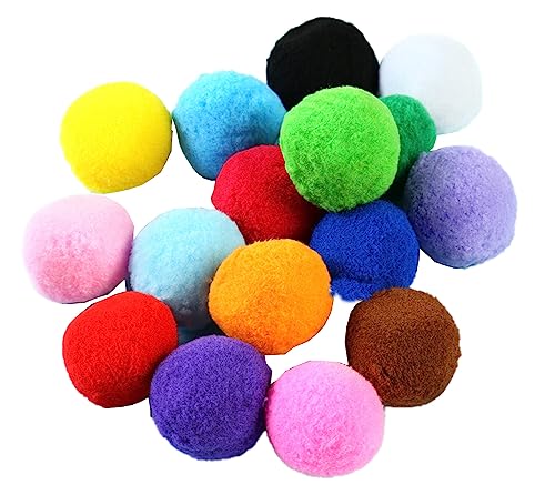 20 Stück Bunt Groß Pompons, Durchmesser 5cm Pompons zum Basteln,Elastische Pompons Plüsch Bälle,Pompons Bälle für Ostern Weihnachten Geburtstag Pompons für DIY Kreative Handwerk,Gemischte Farbe von Wambere