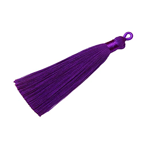 20 Stück Quasten Anhänger,8cm Bunte Quasten-Lesezeichen,Tassel Troddel Armband Schlüsselanhänger Basteln Quaste für Ohrringe Schmuckherstellung Taschen Lesezeichen DIY Handwerk Zubehör,Dunkelviolett von Wambere