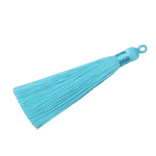 20 Stück Quasten Anhänger,8cm Bunte Quasten-Lesezeichen,Tassel Troddel Armband Schlüsselanhänger Basteln Quaste für Ohrringe Schmuckherstellung Taschen Lesezeichen DIY Handwerk Zubehör,Hellblau von Wambere