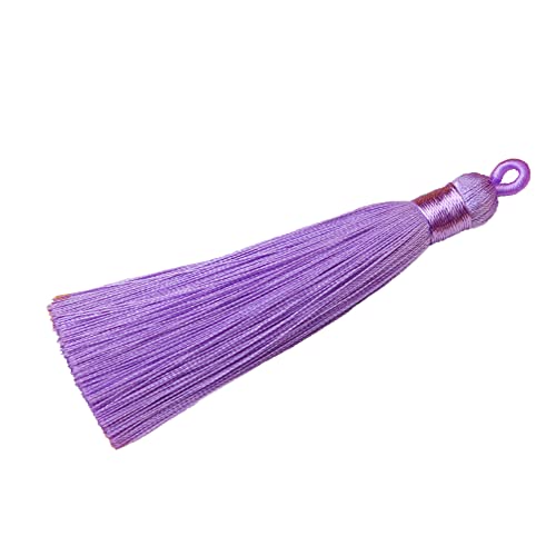 20 Stück Quasten Anhänger,8cm Bunte Quasten-Lesezeichen,Tassel Troddel Armband Schlüsselanhänger Basteln Quaste für Ohrringe Schmuckherstellung Taschen Lesezeichen DIY Handwerk Zubehör,Lila von Wambere