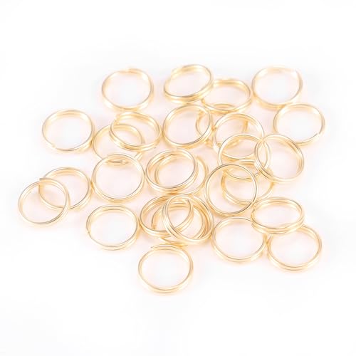 Wambere 200 Stück 5mm Schlüsselringe Schlüsselring,DIY Schlüsselanhänger Zubehör Runde Schlüsselringe kleine Metallringe,Verbindungsstücke für Schmuck Schlüssel Halsketten Armbänder,Kc Gold von Wambere