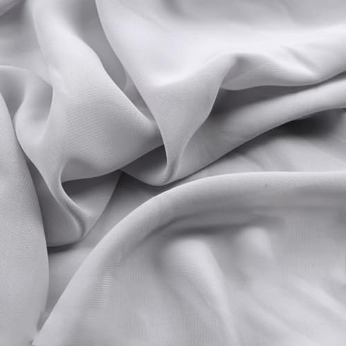 200cm×150cm Chiffon Stoff Hochzeitsstoffe Tischdeckenstoffe Bekleidungsstoffe Dekostoff Kostümstoff Stoffe zum Nähen Meterware Dekorieren für DIY Basteln Kleidungsdekoration,Hellgrau von Wambere