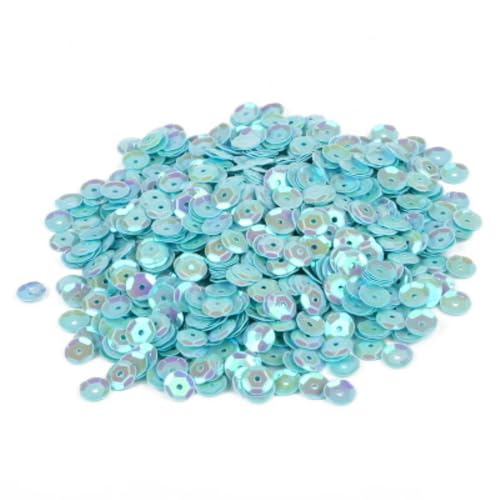 2400 Stück Durchmesser 6mm Pailletten,Lose Pailletten Sequin mit Loch,Pailletten zum Basteln,für Nähen DIY Basteln Kunsthandwerk Nagelkunst Schmuckherstellung Kleidungsdekoration,Blauer See von Wambere