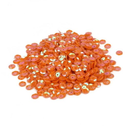 2400 Stück Durchmesser 6mm Pailletten,Lose Pailletten Sequin mit Loch,Pailletten zum Basteln,für Nähen DIY Basteln Kunsthandwerk Nagelkunst Schmuckherstellung Kleidungsdekoration,Orange von Wambere