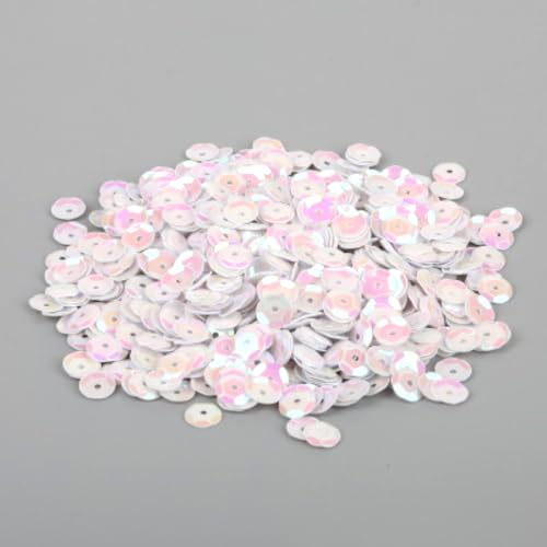 2400 Stück Durchmesser 6mm Pailletten,Lose Pailletten Sequin mit Loch,Pailletten zum Basteln,für Nähen DIY Basteln Kunsthandwerk Nagelkunst Schmuckherstellung Kleidungsdekoration,Weiß B von Wambere