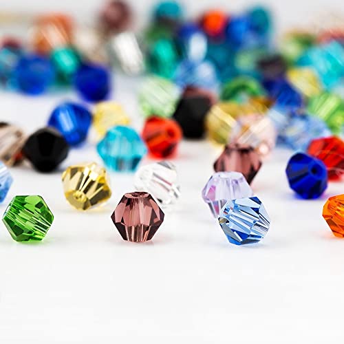 280 Stück 6mm Kristall Glas Perlen Facettierte Glasperle Kügelchen Bunte Glasperlen Runde Kunstperlen Mehrfarbig Sortierte Perlen Gemischt Bastelperlen für Handwerk Armband Schmuck,Gemischte Farbe von Wambere