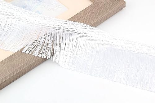 3 M 10cm Breit Quaste Fransenborte Quastenbesatz Fransenband Quastenspitze Dekoband Zierband Dekoborte für Vorhang Zubehör Nähzubehör DIY Handwerk Hochzeit Party Festival Dekoration,Weiß von Wambere