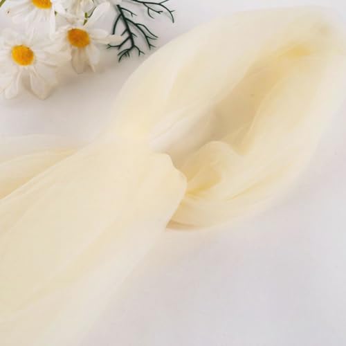 3 M x 150 cm Tüllstoff Netzstoff Netzgewebe Tüll Stoffe zum Nähen Tulle Fabric Tüll Dekostoff Dekoband für Nähen DIY Handwerk Tutu Hochzeit Vorhang Hochzeitsbogen Party Dekoration,Creme von Wambere