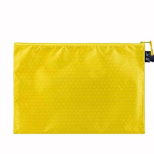 3 Stück Dokumententasche Wasserdichte Dokumentenmappe mit Reißverschluss Zipper File Taschen Für Datei Papier Dokumente Kosmetika Hausaufgaben Reiseutensilien,Gelb,A5(24×18cm) von Wambere