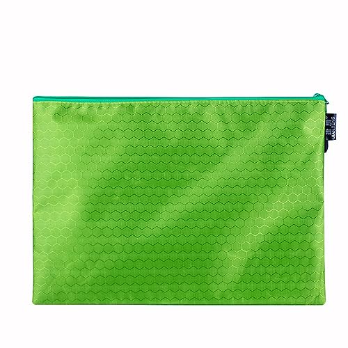 3 Stück Dokumententasche Wasserdichte Dokumentenmappe mit Reißverschluss Zipper File Taschen Für Datei Papier Dokumente Kosmetika Hausaufgaben Reiseutensilien,Grün,A4(34×24cm) von Wambere