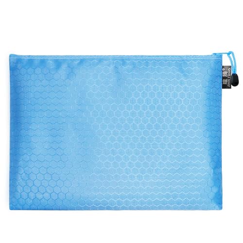 3 Stück Dokumententasche Wasserdichte Dokumentenmappe mit Reißverschluss Zipper File Taschen Für Datei Papier Dokumente Kosmetika Hausaufgaben Reiseutensilien,Himmelblau,A5(24×18cm) von Wambere