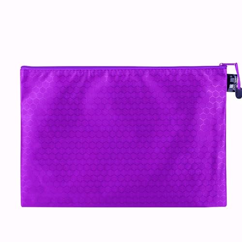 3 Stück Dokumententasche Wasserdichte Dokumentenmappe mit Reißverschluss Zipper File Taschen Für Datei Papier Dokumente Kosmetika Hausaufgaben Reiseutensilien,Lila,A4(34×24cm) von Wambere