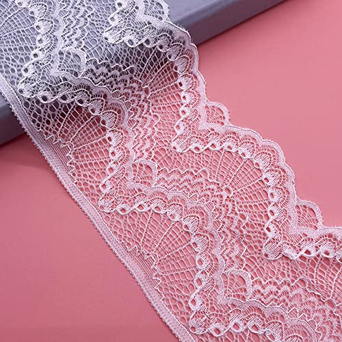 3 Yards Weiß Elastizität Spitzenborte Spitzenband Spitzenbordüre Zierband Spitze Borte für Nähen DIY Handwerk Dessous Hochzeitskleid Hochzeit Vorhang Dekor 10cm Breite von Wambere