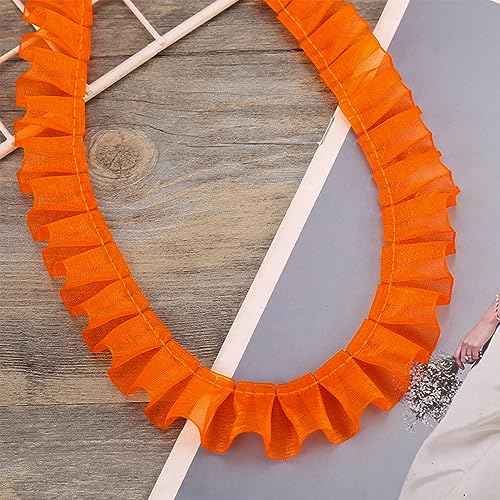 30 Yards 2.5 cm Spitzenband Gerafftes Rüschen Spitzenborte Elastisches Stoff Spitzenbesatz,Vintage Spitze-Borten Deko,für DIY Nähen Handwerk Hochzeit Deko Scrapbooking Geschenkverpackung,Orange von Wambere