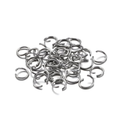 300 Stück Metall Biegeringe,Farbiger Aluminiumring Spaltringe Offener Ring,Ösen zum Basteln,Verbindungsstück für Schmuck,für DIY Basteln Schmuckherstellung Halsketten Armbändern,Grau,1x10mm von Wambere