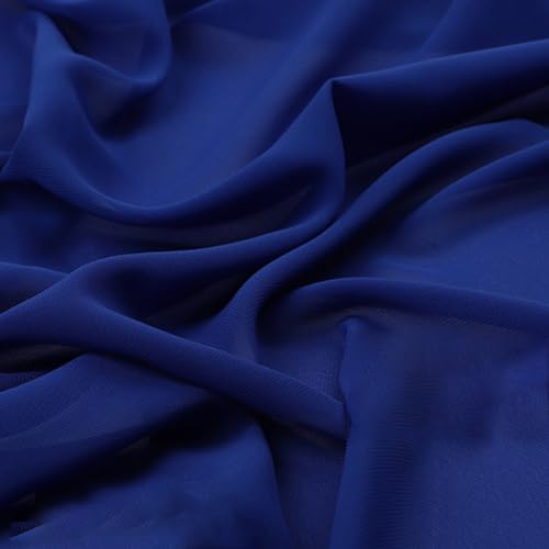 300cm×150cm Chiffon Stoff Hochzeitsstoffe Tischdeckenstoffe Bekleidungsstoffe Dekostoff Kostümstoff Stoffe zum Nähen Meterware Dekorieren für DIY Basteln Kleidungsdekoration,Königsblau von Wambere