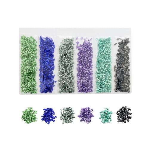 30g Crushed Glass Zerkleinertes Glasfüller 1-3mm Unregelmäßiges Glas zum Basteln Glasgranulat Deko für DIY Resin Silikonform Füller Epoxidharz Dekoration Mikrolandschaftsgestaltung,Farbe 13 von Wambere