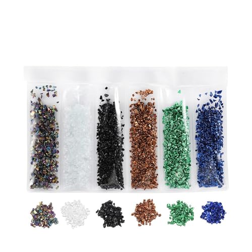 30g Crushed Glass Zerkleinertes Glasfüller 1-3mm Unregelmäßiges Glas zum Basteln Glasgranulat Deko für DIY Resin Silikonform Füller Epoxidharz Dekoration Mikrolandschaftsgestaltung,Farbe 5 von Wambere