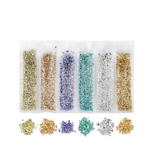 30g Crushed Glass Zerkleinertes Glasfüller 1-3mm Unregelmäßiges Glas zum Basteln Glasgranulat Deko für DIY Resin Silikonform Füller Epoxidharz Dekoration Mikrolandschaftsgestaltung,Farbe 6 von Wambere