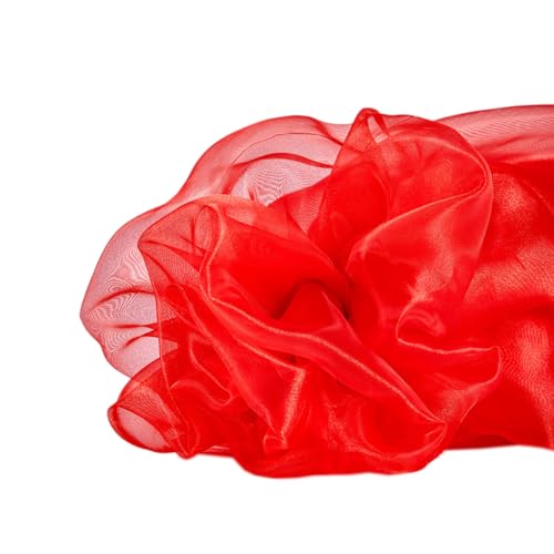 3m x 150cm Organza Stoffe zum Nähen Meterware Organzastoff Dekostoff Bekleidungsstoffe für DIY Kunsthandwerk Basteln Vorhänge Tischdecken Hochzeit Party Kleidungsdekoration,Rot von Wambere