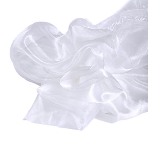 3m x 150cm Organza Stoffe zum Nähen Meterware Organzastoff Dekostoff Bekleidungsstoffe für DIY Kunsthandwerk Basteln Vorhänge Tischdecken Hochzeit Party Kleidungsdekoration,Weiß B von Wambere