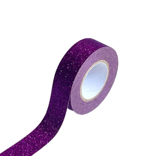 4 Rollen 15 mm x 5 m Glitter Washi Tape,Klebebänder Dekoband Selbstklebendes Klebeband zum Basteln,Bunte Glitzernde Bände,für DIY Handwerk Scrapbooking Geschenkverpackung,Lila von Wambere