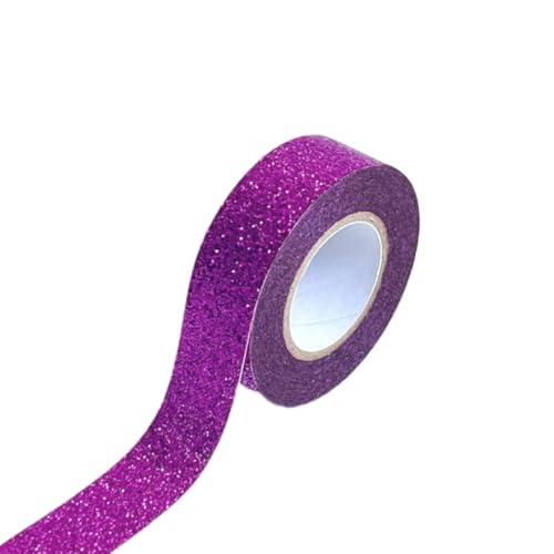 4 Rollen 15 mm x 5 m Glitter Washi Tape,Klebebänder Dekoband Selbstklebendes Klebeband zum Basteln,Bunte Glitzernde Bände,für DIY Handwerk Scrapbooking Geschenkverpackung,Lila von Wambere