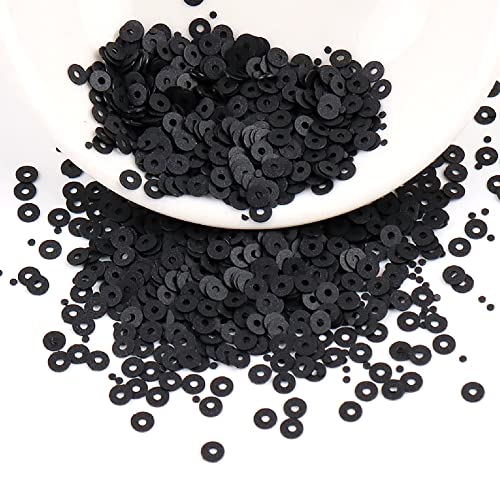 4000 Stück Pailetten kit paietten Pailletten basteln Lose Pailletten Cup Schillernde Spangles für DIY Kunsthandwerk Herstellung Nähen Aufkleben Auffädeln Glänzende Dekorative Hochzeit 2 mm,Schwarz von Wambere