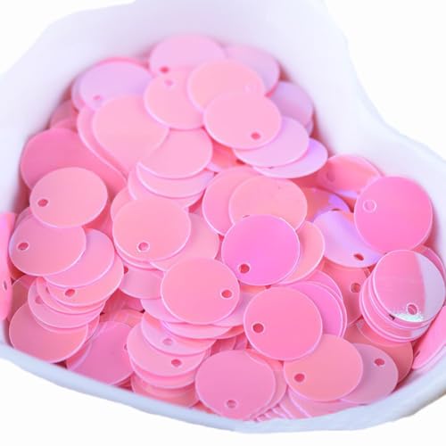 40g Pailletten Ca. 1200 Stück 10mm Runde Pailletten Lose Pailletten mit Loch Pailletten zum Basteln für DIY Nähen Handwerk Schmuckherstellung Kleidungsdekoration Heimdekoration,Rosa B von Wambere