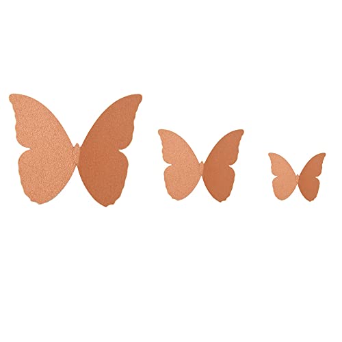 48 Stück 3D Schmetterling Wandaufkleber Abnehmbar Schmetterling Aufkleber Wandtattoos,für Heim Hochzeit Dekor Wohnzimmer Kinder-Zimmer Mädchen Küche Fenster Möbel Party Wand-Tisch-Deko,Bronze von Wambere