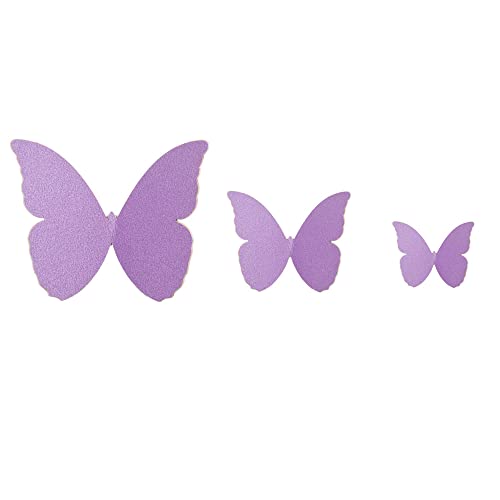 48 Stück 3D Schmetterling Wandaufkleber Abnehmbar Schmetterling Aufkleber Wandtattoos,für Heim Hochzeit Dekor Wohnzimmer Kinder-Zimmer Mädchen Küche Fenster Möbel Party Wand-Tisch-Deko,Lila von Wambere