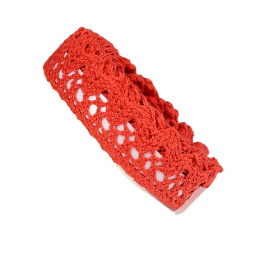 5 Rollen 2 Yards x 16mm Selbstklebende Spitzenband Baumwolle Spitze Stoff Spitzenbordüre Spitzenborte Dekoband Zierband für DIY Handwerk Hochzeit Geburtstag Geschenkbox Scrapbook,Rot von Wambere