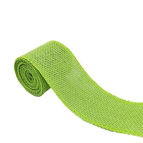 5 Rollen 6cm×2m Juteband Spitzenband Burlap Ribbon Leinenband Spitze Sackleinen Band Dekoband Geschenkband Für Weihnachten Hochzeit Geburtstag Bankett Party Geschenkverpackung Dekoration,Grün A von Wambere