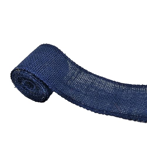 5 Rollen 6cm×2m Juteband Spitzenband Burlap Ribbon Leinenband Spitze Sackleinen Band Dekoband Geschenkband Für Weihnachten Hochzeit Geburtstag Bankett Party Geschenkverpackung Dekoration,Navy blau von Wambere