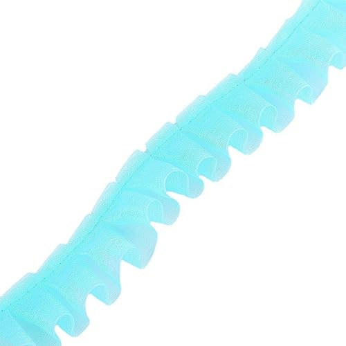 5 Yards 2.5 cm Spitzenband Gerafftes Rüschen Spitzenborte Elastisches Stoff Spitzenbesatz,Vintage Spitze-Borten Deko,für DIY Nähen Handwerk Hochzeit Deko Scrapbooking Geschenkverpackung,Himmelblau von Wambere