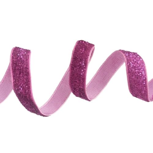 5 Yards Samtband 1cm Breit Glitzer Geschenkband Satinbänder Glitzerband Schleifenband Bogenband Geschenkbänder Dekoband Zierband für DIY Handwerk Weihnachten Geschenkverpackung,Rosa von Wambere