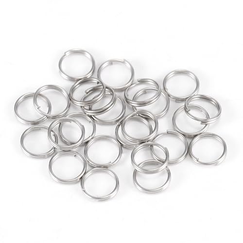 Wambere 50 Stück 16mm Schlüsselringe Schlüsselring,DIY Schlüsselanhänger Zubehör Runde Schlüsselringe kleine Metallringe,Verbindungsstücke für Schmuck Schlüssel Halsketten Armbänder,Weiß von Wambere