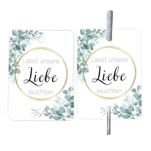 50 Stück 7x5cm Feuerwerksetikett,Etiketten für Wunderkerzen Hochzeit Schilder Grußkarten für Leuchtstäbe „Lasst Unsere Liebe Leuchten“Wunderkerzen Halter für Hochzeit Geburtstag Party,Weiß C von Wambere