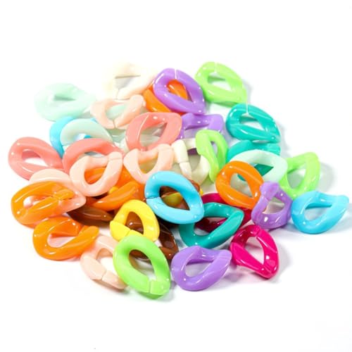 50 Stück Acryl Verbindungsring Kettenschnalle Linking Rings C-Clips Schnellverbindungsverbinder Kunststoffschnalle Für DIY Taschenkette Ohrring Halskette Schmuckherstellung,Gemischt A von Wambere