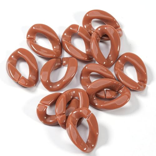 50 Stück Acryl Verbindungsring Kettenschnalle Linking Rings C-Clips Schnellverbindungsverbinder Kunststoffschnalle Für DIY Taschenkette Ohrring Halskette Schmuckherstellung,Kaffee A von Wambere