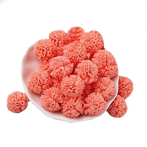 50 Stück Pompons Bunte Bommeln Bälle Deko Set,Bunte Pompons zum Basteln 25mm,für Hobbybedarf und kreatives Basteln DIY Kreativen zum Basteln von Girlanden Filzkugelteppich 50 Stücke,Rosa E2.5cm von Wambere