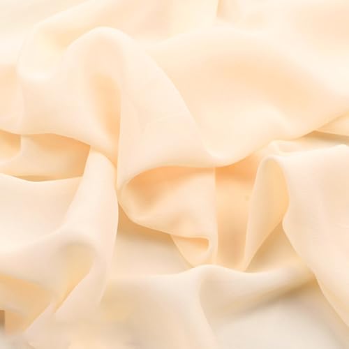 500cm×150cm Chiffon Stoff Hochzeitsstoffe Tischdeckenstoffe Bekleidungsstoffe Dekostoff Kostümstoff Stoffe zum Nähen Meterware Dekorieren für DIY Basteln Kleidungsdekoration,Beige von Wambere